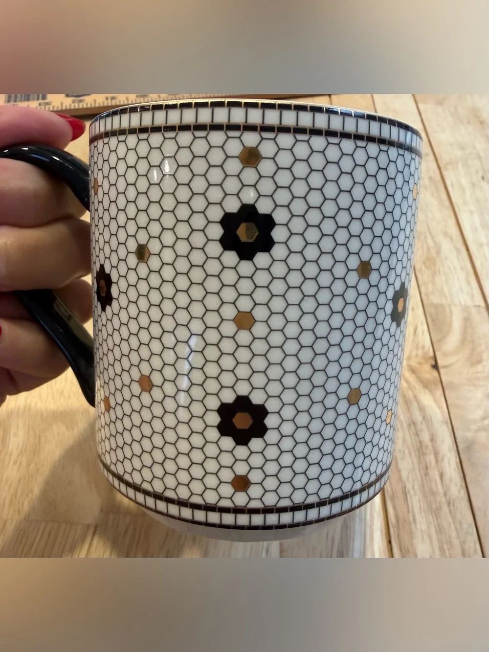 Anthrogologie Bistro Tile Stoneware Mug: Monogram Edition 